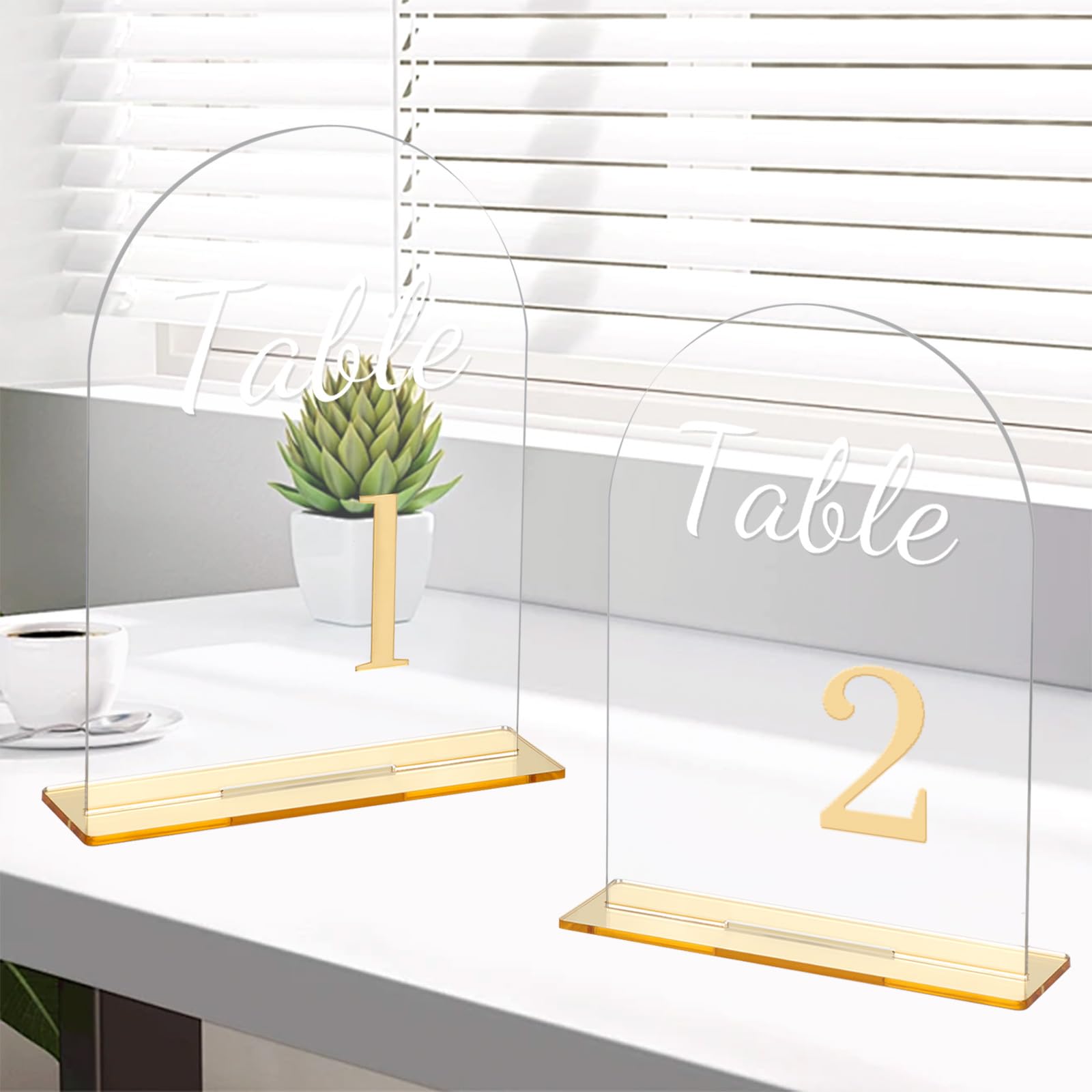 Lot de 20 numéros de table en acrylique transparent - 14 x 17,8 cm - Réutilisables - Chiffres de 1 à 20 - Pour mariage, fête, anniversaire - Décoration de table
