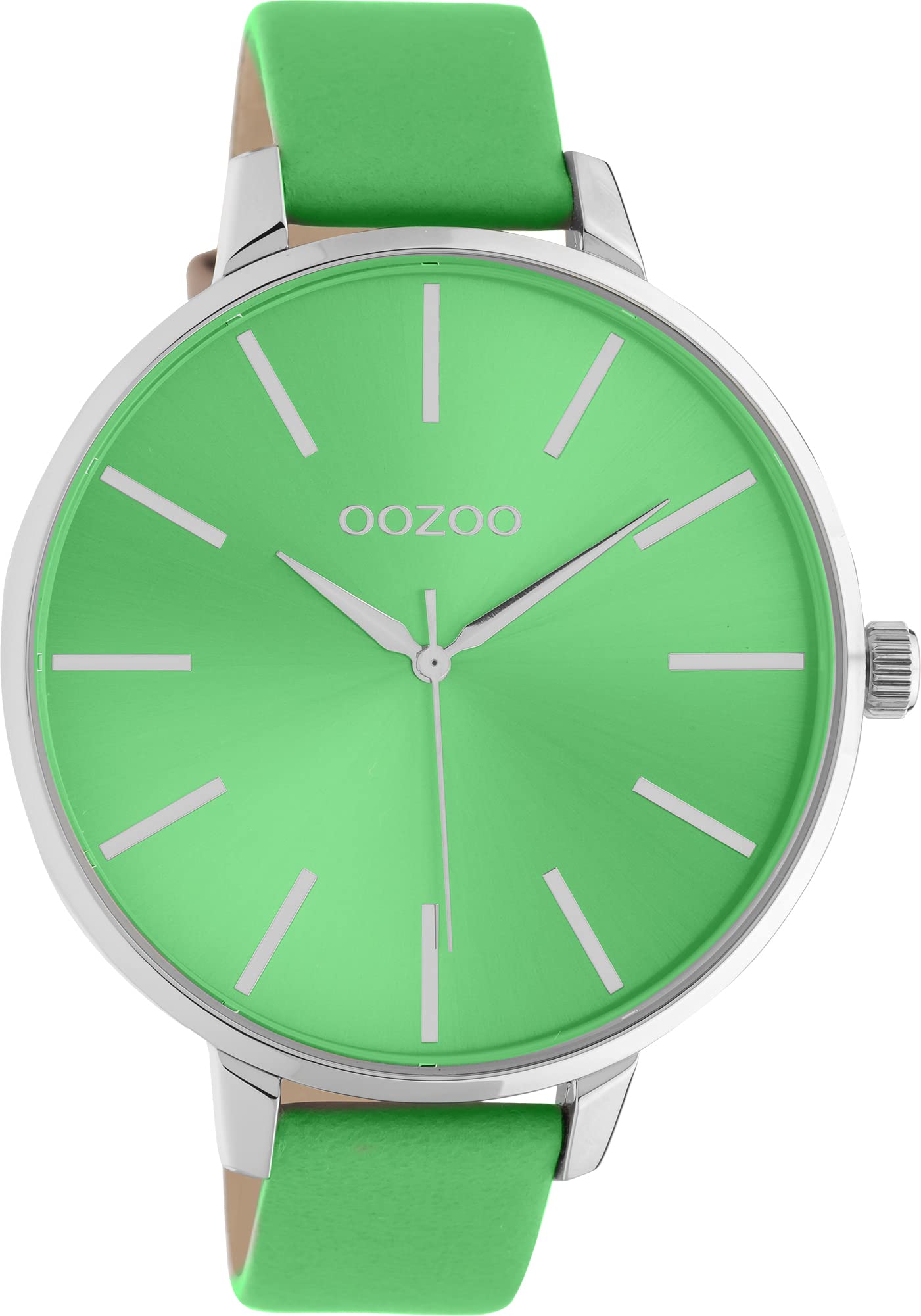 Oozoo Orologio vintage da donna – Orologio da polso da donna con cinturino in pelle 16 mm – analogico da donna, Verde fumo, extra groß, cinghia