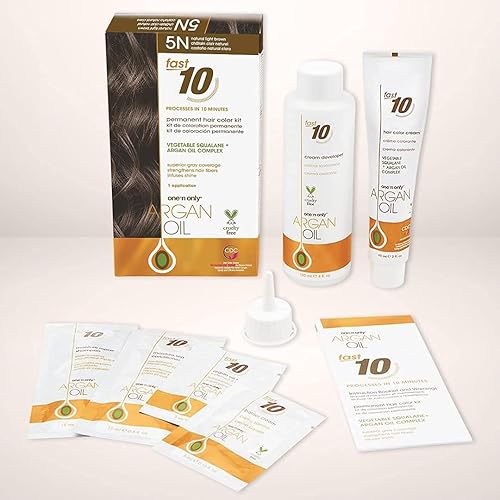 Miniatura 6 de One 'N Only Fast 10 - Kit de color permanente para el cabello, tinte para el cabello para mujeres con aceite de argán para mantener el equilibrio de