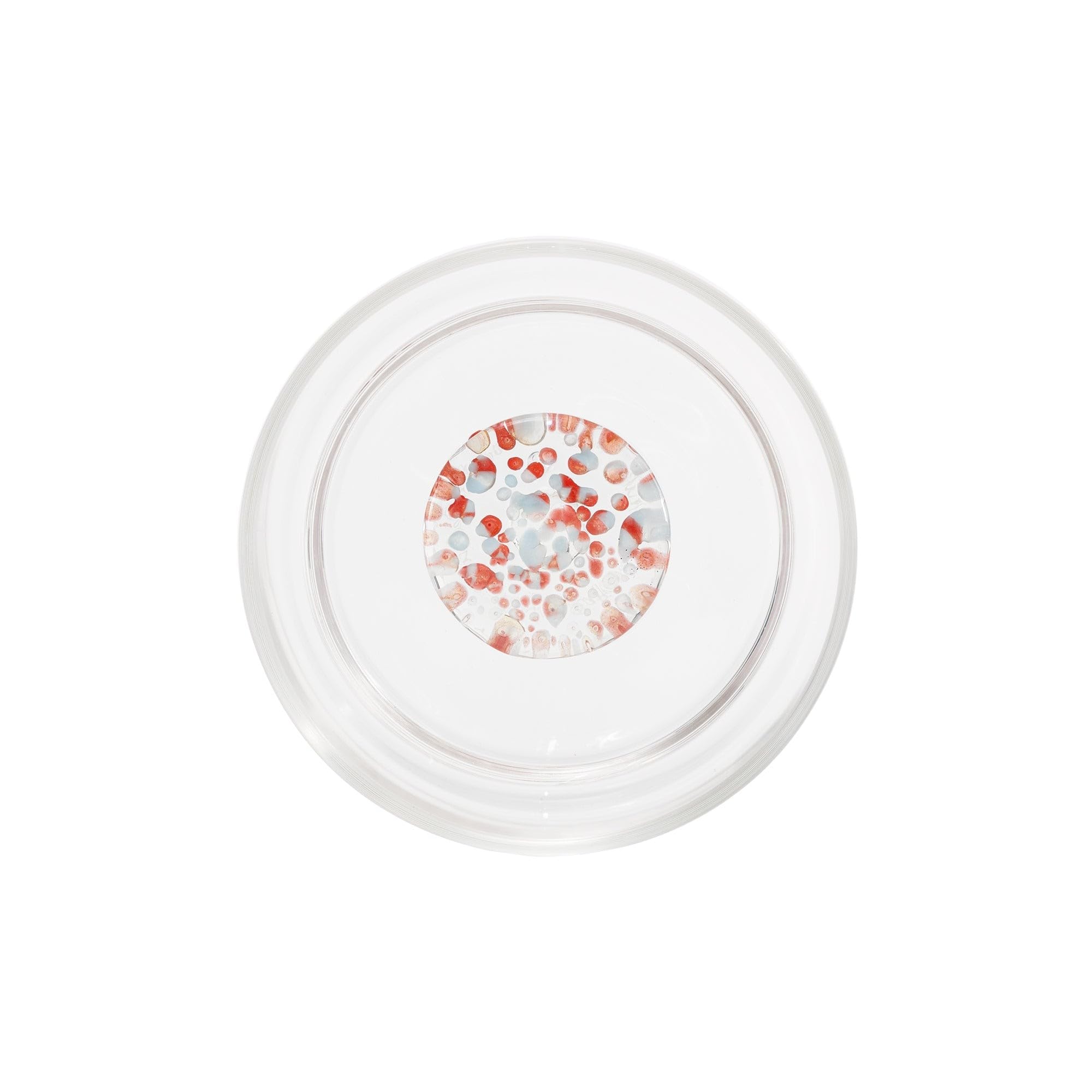 Zafferano Teca Terrazzo Tumbler Set mit 6 Gläsern aus Borosilikatglas, abstrakte Innendekoration, doppelwandig, stapelbar, Farbe Rot und Blau, 142 PS