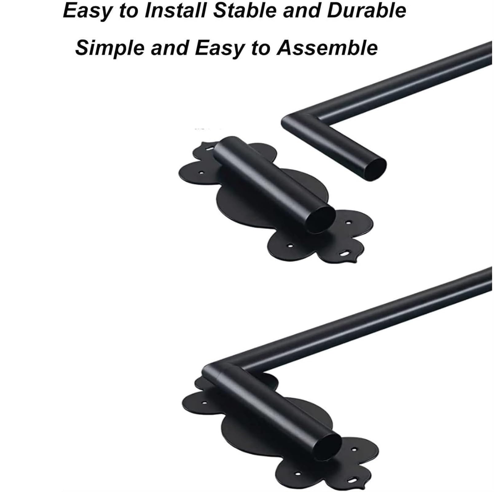 Barra de Cortina de Brazo oscilante Resistente - Barra de Cortina de Hierro de 71 cm para Paneles Laterales, escaparates, Puertas de Entrada, cocinas y baños - Riel para Cortinas