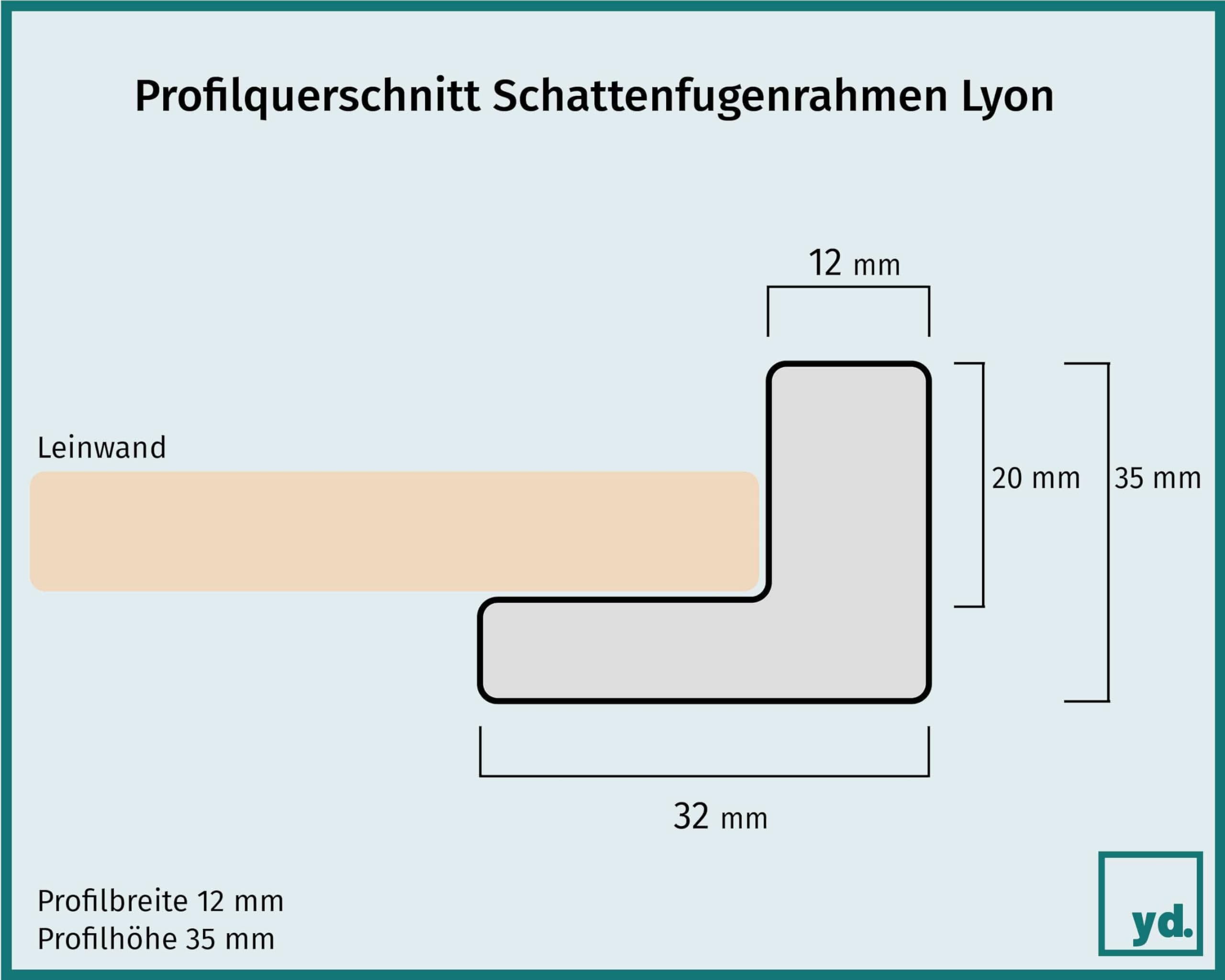 yd. Your Decoration - Cornice a cassetta per tela 40x60 - Rovere - Compatibile con telaio - MDF - Lyon