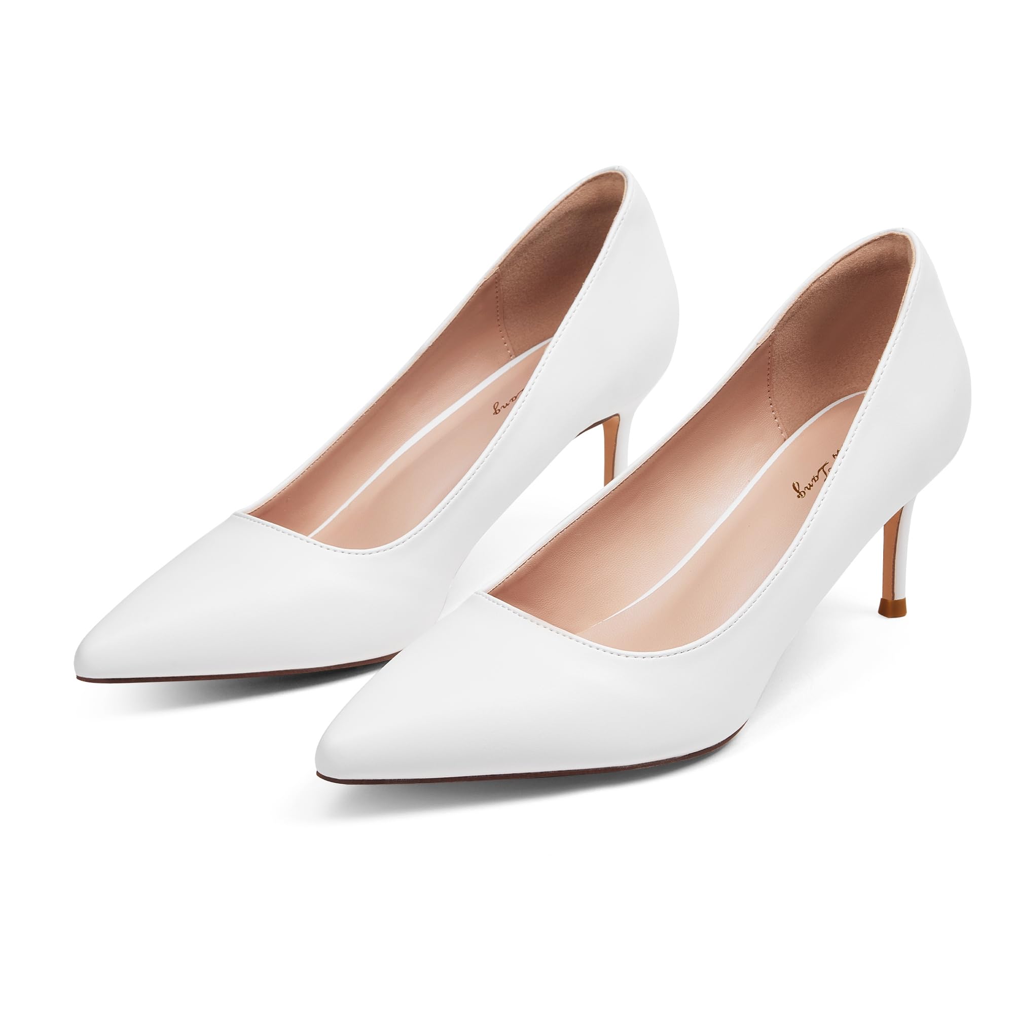 Elisabet Tang Kitten Heel Low Pumps 2.4 Inch Closed Pointed Toe Short Sexy Comfort Women Dressy Shoe at Work Office Date Prom Party Wedding Church