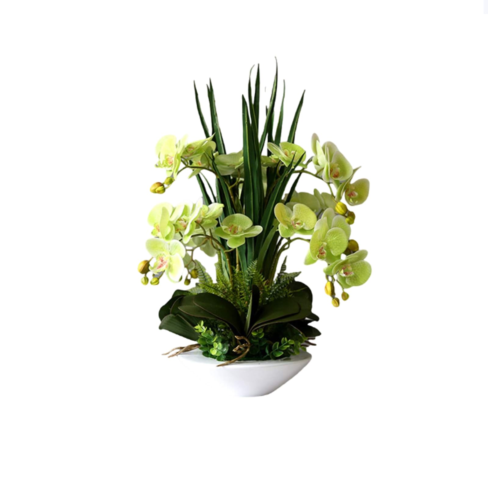 MYUYEE Artificial Plants, Orchids Flowers Arrangement For Hotel Home Decor Faux Plants 7 Branches Phalaenopsis Flowers(B)