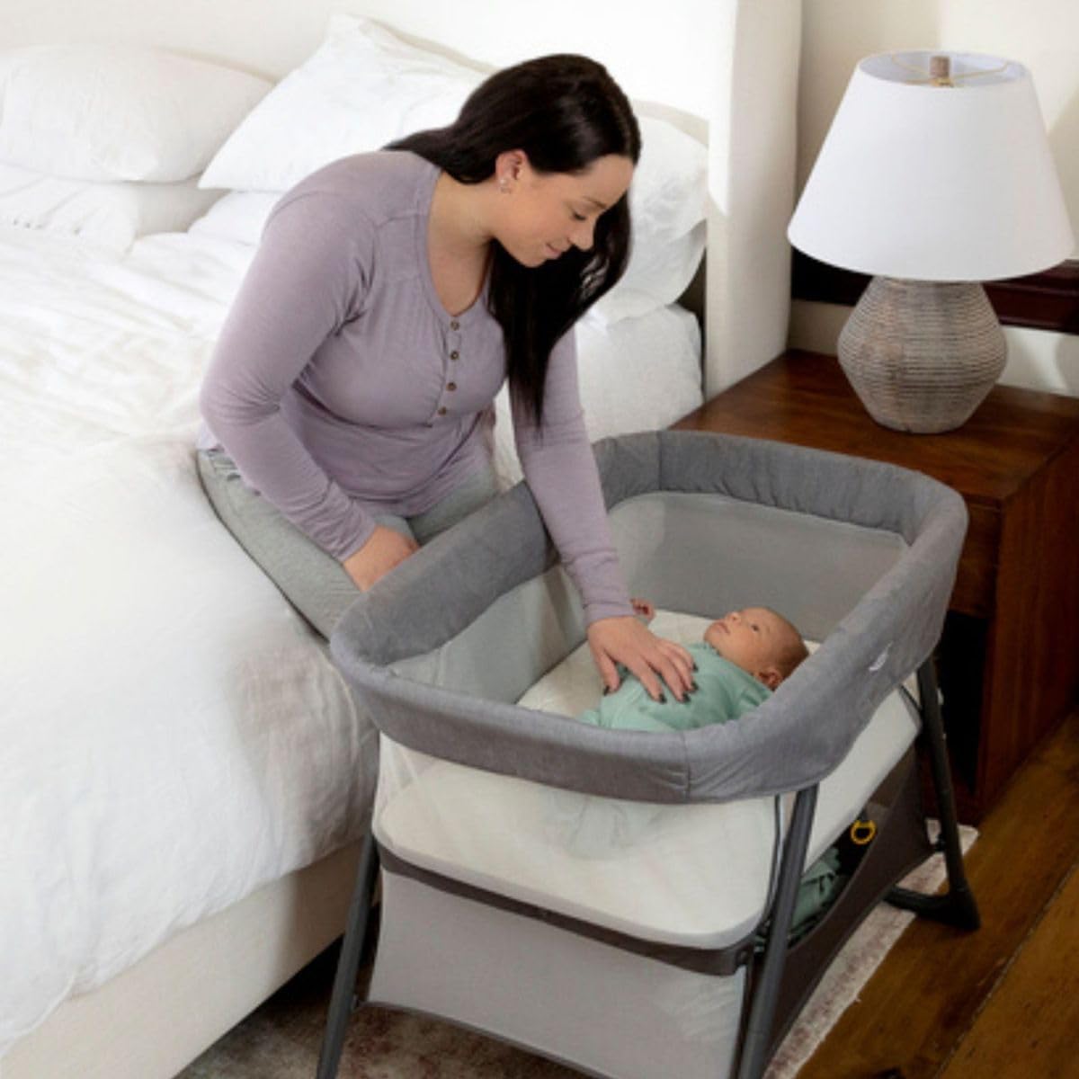 GRACO - Side-By-Side Culla fianco letto, dalla nascita fino a circa 6 mesi (0-9 kg), trasportabile, Fossil