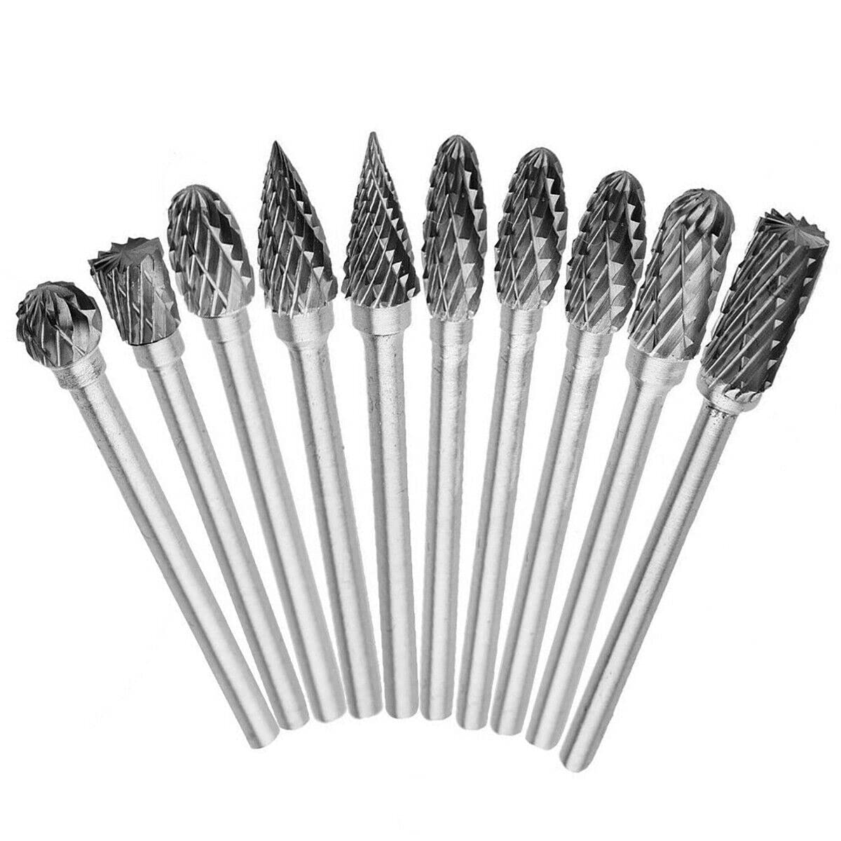 10P 1/8" Shank Head Long Reach Rotary Burr Set Tungsten Carbide Die Grinder Bit (B0C597T85D) Amazon Price History, Amazon Price Tracker