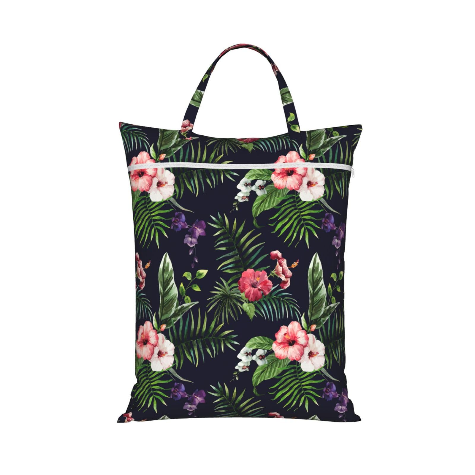 Pphgut 1 Pc Florals Print Travel Laundry Bag Portable Dirt Clothes Bags Daily Hiking Camping Vacation