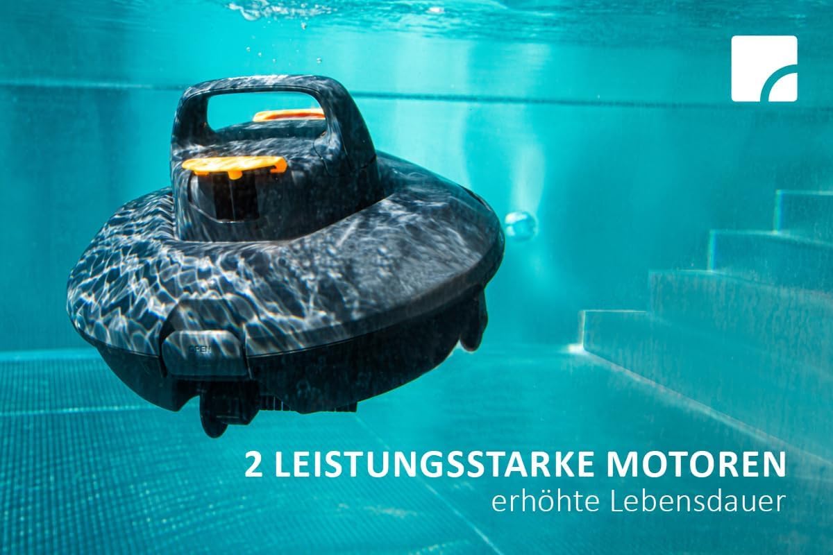 Steinbach Poolrunner ONE RXB 150 | Akku-Poolroboter für Becken bis 15 m² | 110 Min Laufzeit | 180 μm Ultrafeinfilter | für kristallklares Wasser | kompakt & effizient | für Salzwasser geeignet