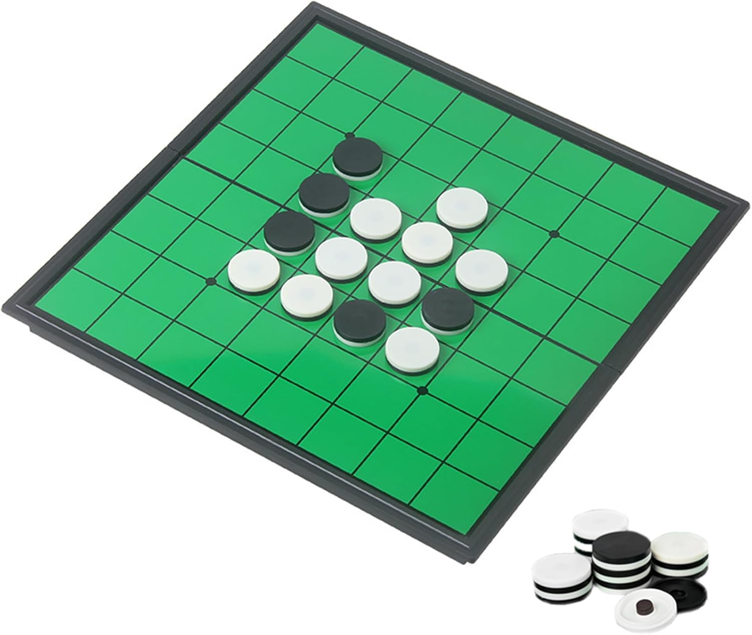 Reversi (Othello) Board Game Set-9.8”, Magnetic Folding Classic Strategy Travel Game for Kids and Adults