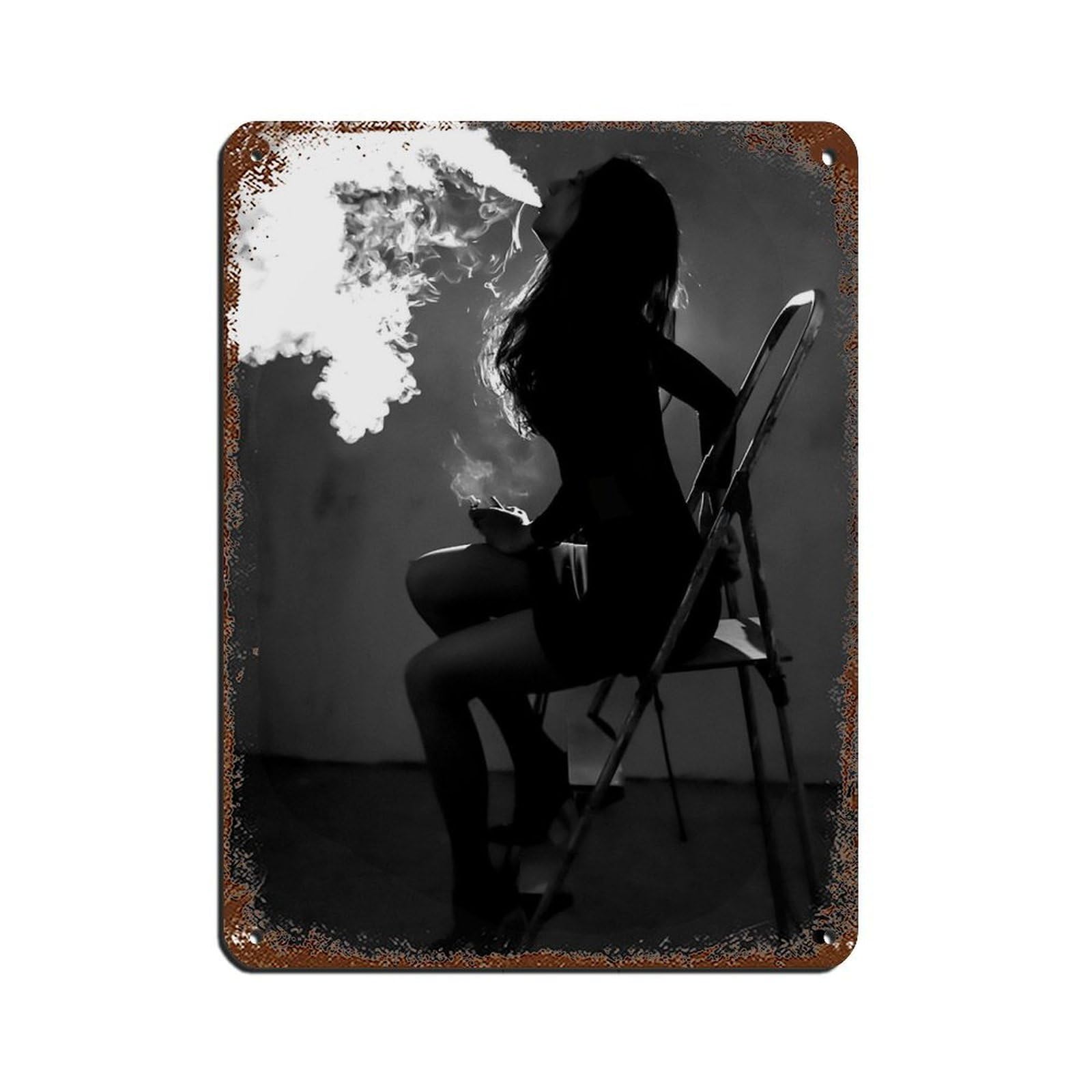 Woman Smoking, Feminist Poster (2) Retro Poster Metal Tin Sign Chic Art Retro Iron Painting Bar People Cave Cafe Family Garage Poster Wall Decoration 12x16inch(30x40cm)