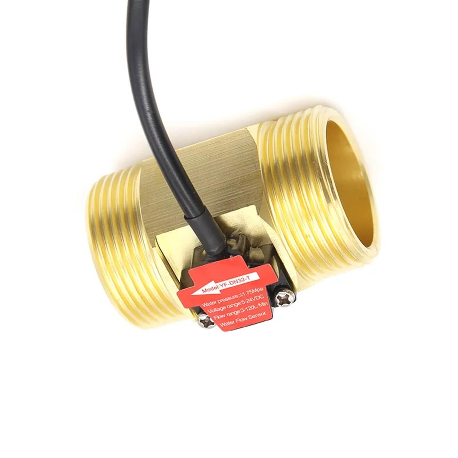 Capteur de débit à effet Hall YF-DN32-T 3-120L/min Eau BSPT G1 1/4" Extrémité filetée DN32 Connexion 3% d'erreur Débitmètre à turbine