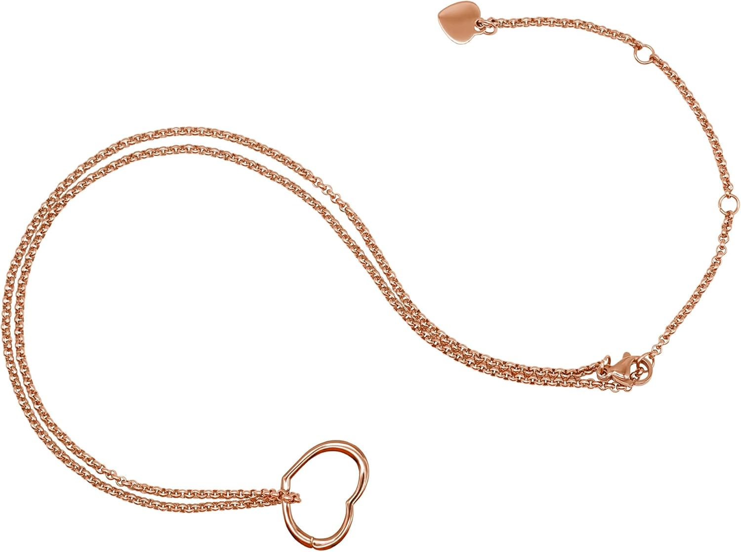 Adjustable Ring Holder Necklaces for Mom, Cute Heart Stainless Steel Wedding Engagement Ring Chain for Women Men - Image 5