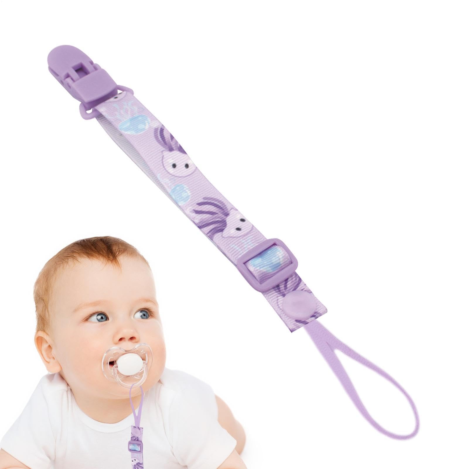 Pacifier Clip - Soother Holder with Silicone Beads | BPA Free, Adjustable Strap for Teethers, Pacifiers Toys, Safe Stylish Accessory for Adjustable and Versatile Strap — view 6
