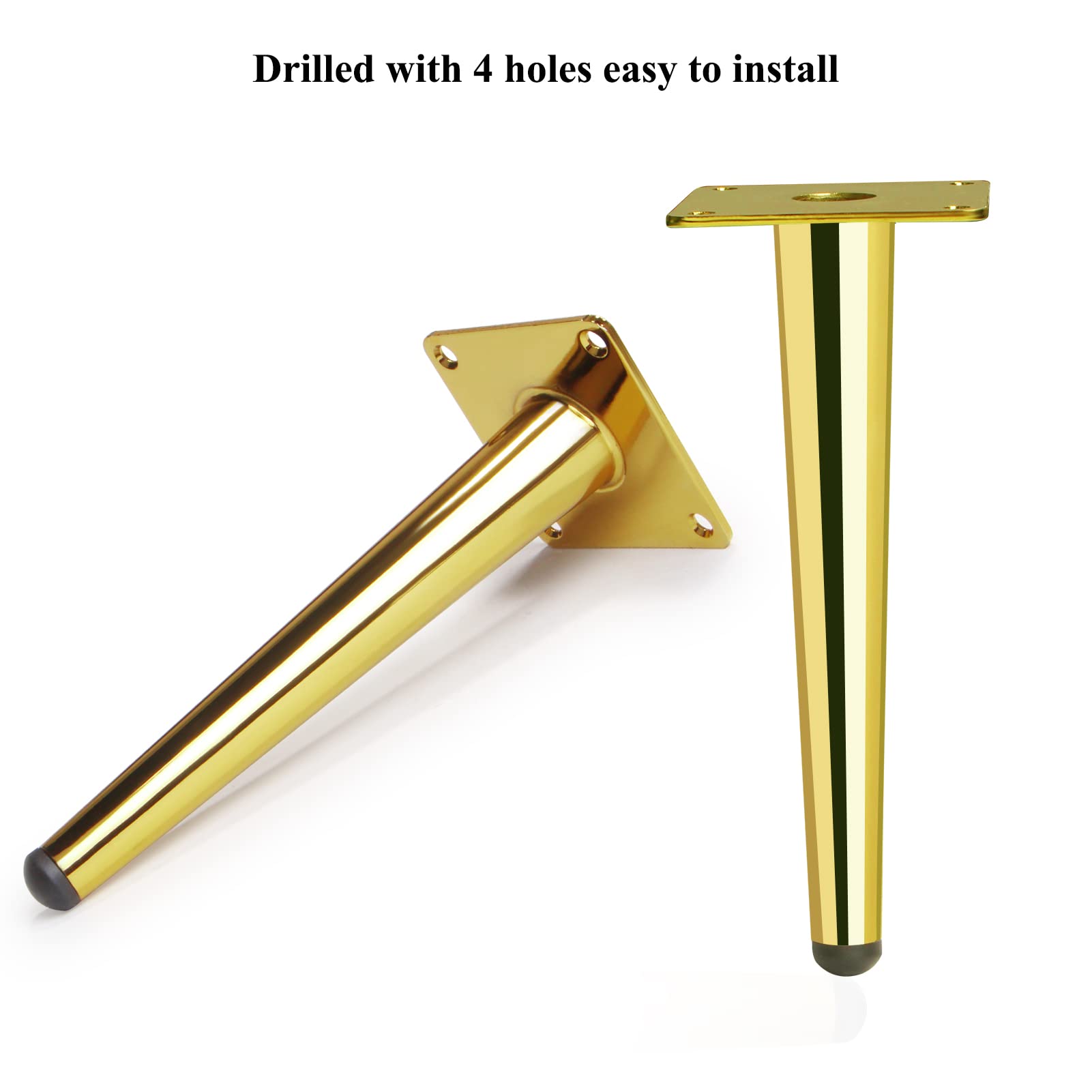 8 Inch Gold Furniture Legs Set of 4, Mid Century Table Legs Gold Chair