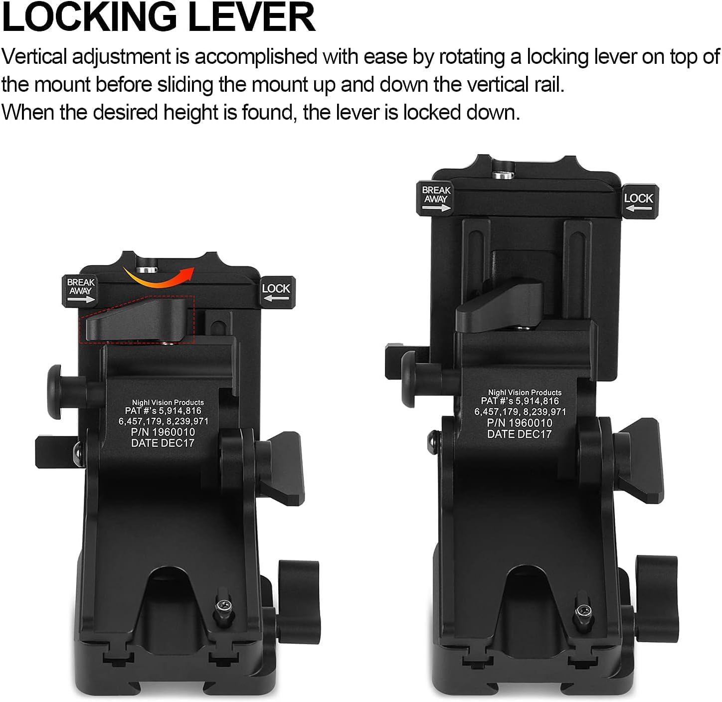 Gexmil PVS 14 J Arm Night Vision Goggles NVG Mount Metal Helmet Mount Rhino Mount Compatible with All Models of PVS14