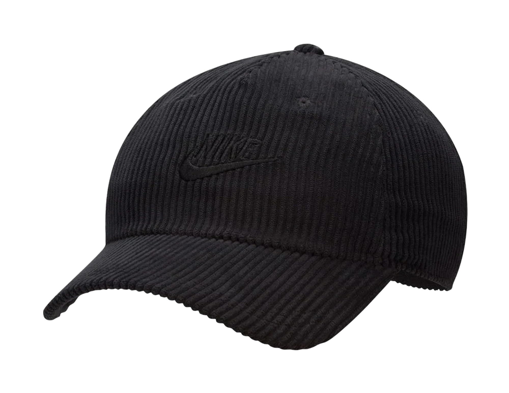 NIKE FB5375-010 U NK Club Cap U CB Cord L Hat Unisex Adult Black/Black Size S/M