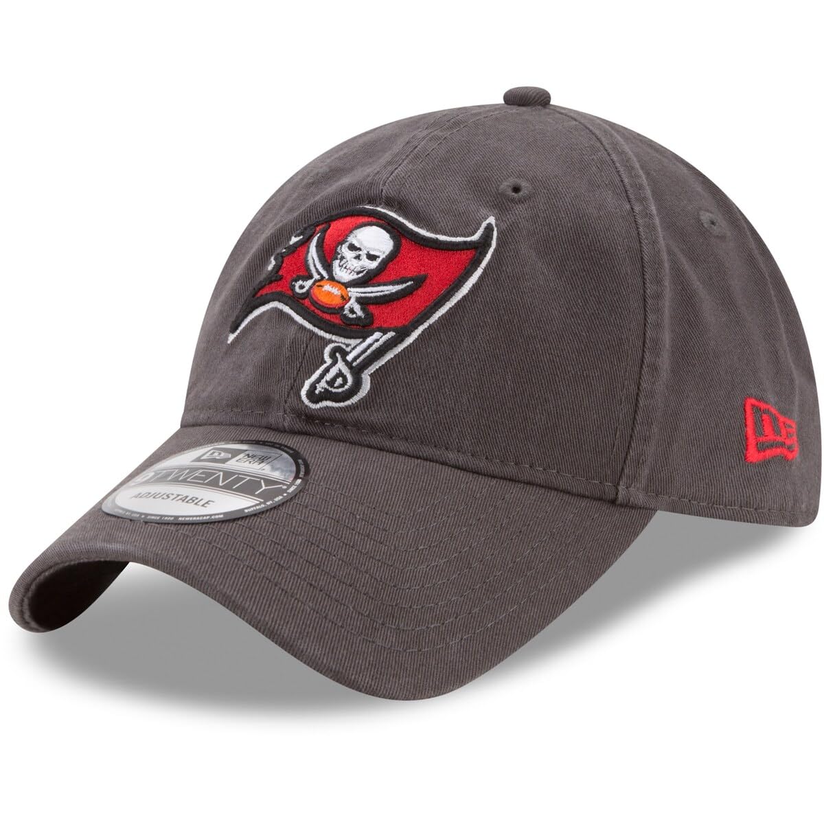 New Era NFL Core Classic 9TWENTY Team Color Adjustable Hat Cap One Size Fits All, Tampa Bay Buccaneers Pewter, One size — image 1