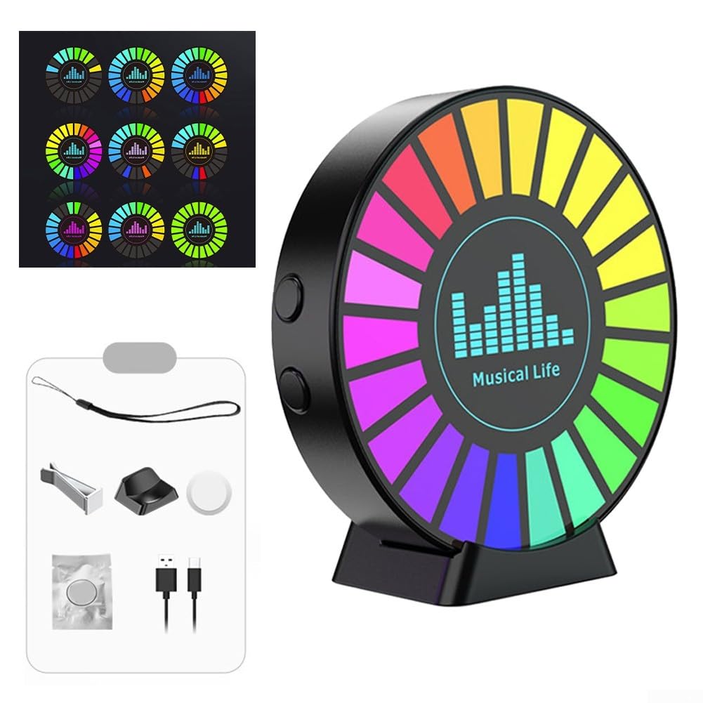 Lecreatekit Équipement d'investigation paranormal 2K HD à activation vocale RVB Lumière Vibration Bruit Détecteur avec 8 Modes Rechargeable