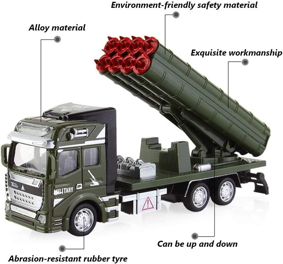 Raj Enterprises Wonderful Toy Military Engineering Van Toys 1:48 Alloy Rocket Carrier/Missile Carrier/Carrier Vehicle Car Model Pull Back Car Toy