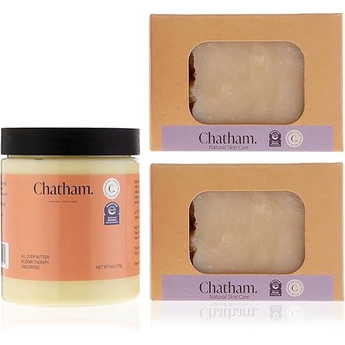 Chatham Natural Skin Care Over Butter Eczema Therapy 6oz and 2 x Eczema Relief Soap Bars 5oz Bundle | With Colloidal Gluten Free Oatmeal