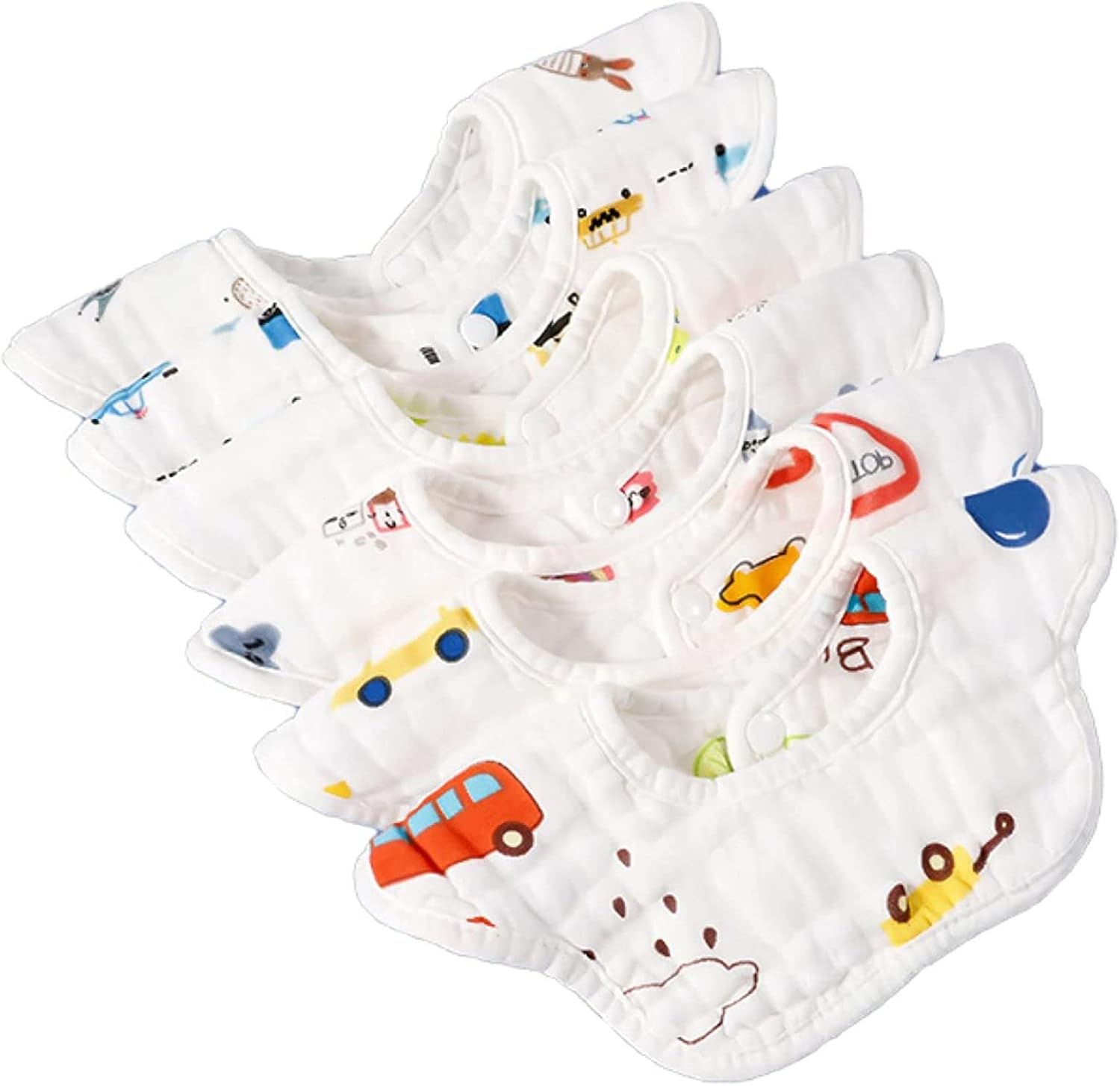 6枚入り ガーゼ ベビースタイ よだれかけ まるいスタイ セット おしゃれ 男の子 女の子 ベビー 赤ちゃん 綿100 コットン かわいい よだれカバー 出産祝い プレゼント 360度 お食事エプロン ビブ スタイ