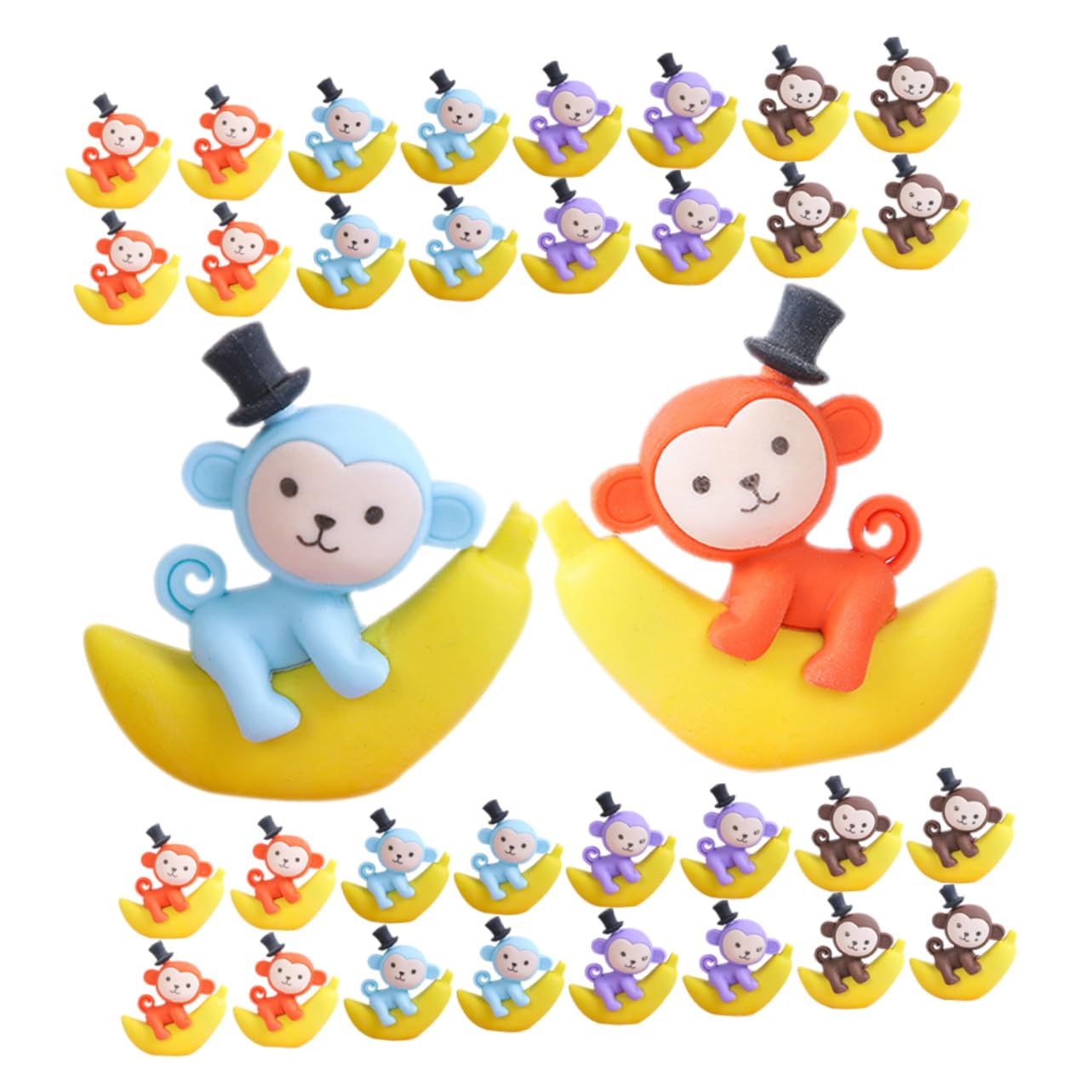 48pezzi Gomme da Cancellare a Forma di Scimmia su Banana Tpr | Studenti, Uso Cancelleria, Stile Creativo e Adorabile, Accessori Scolastici 48 Pezzi Colore Casuale
