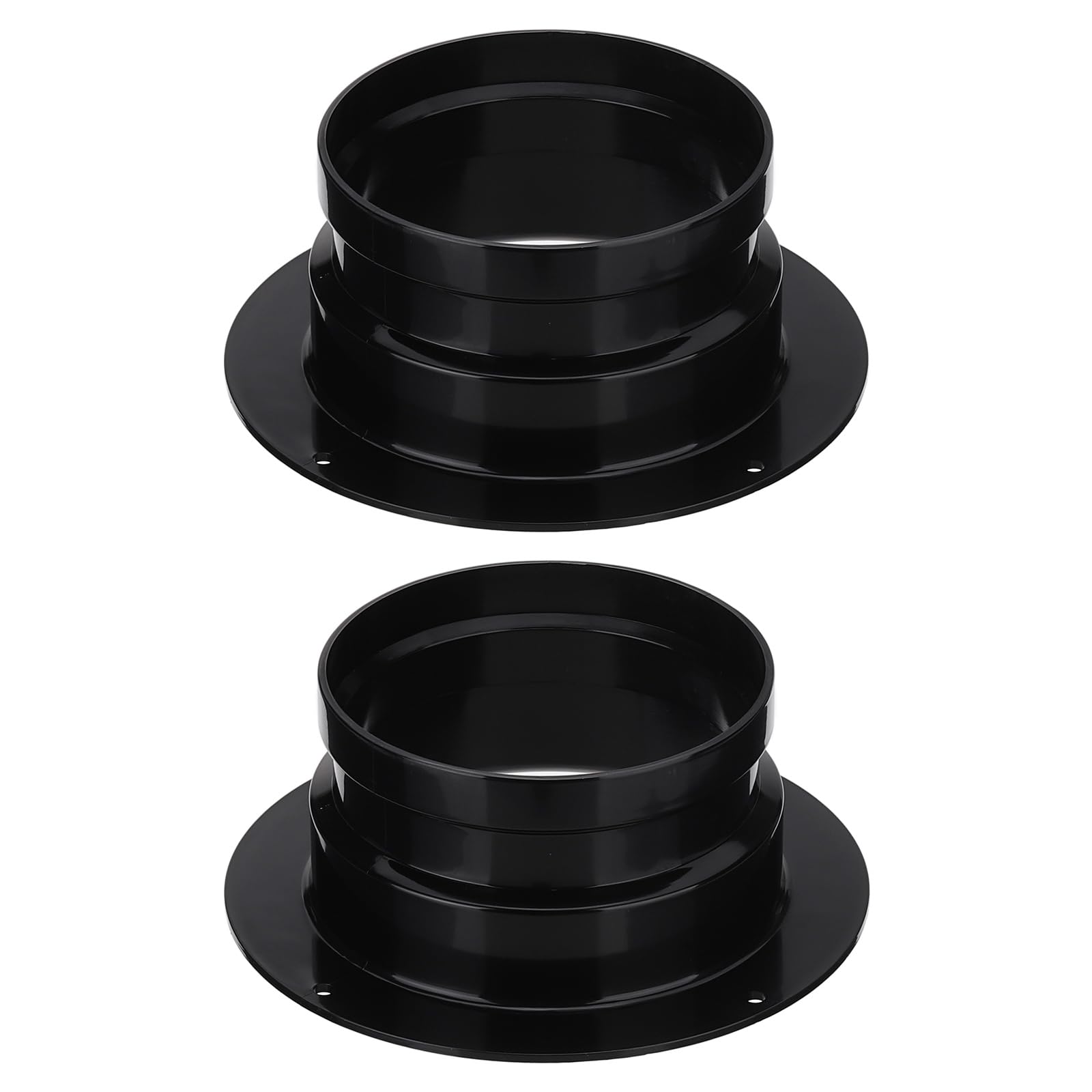 Nexarelle Connector Flange (4 Inch) - 2 Pack ABS Plastic Straight Pipe Flange Round HVAC Air Vent Duct Mounting for Ventilation Cooling Heating Air Conditioning Systems, Black