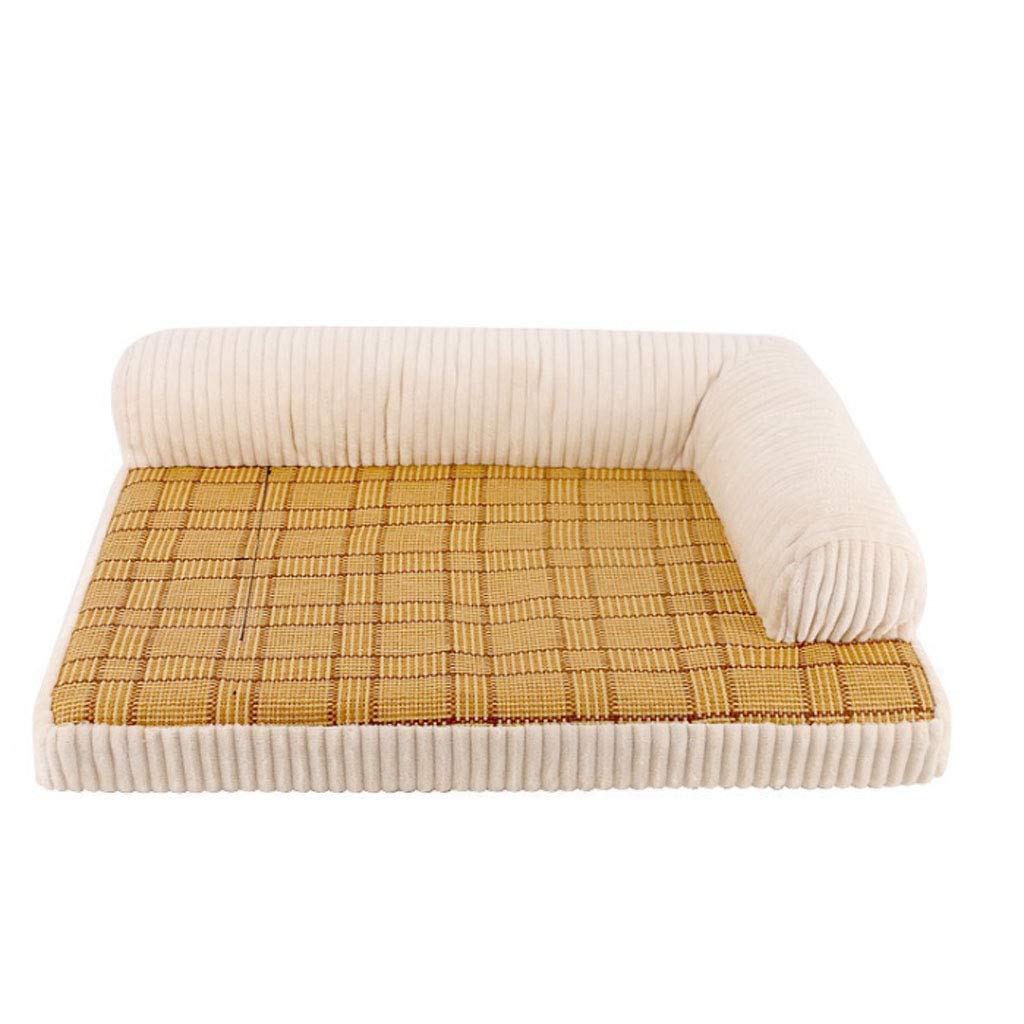Summer Pet Bed Rattan Mat Dog Bed Cat Bed Pet Sofa Cat Nest Pad Removable And Washable Large And Medium Dog Bed Cat Bed Square Pet Nest Convenient Dog Bed Super Soft Dog Sofa