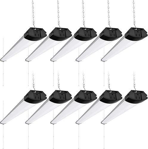 Miniatura 11 de Barrina BS84 Luz LED para Taller de Garaje, 10000LM, 84W, 4 pies, 6500K Luminaria Enlazable para Taller, Sótano, Colgante o Montaje al Ras,