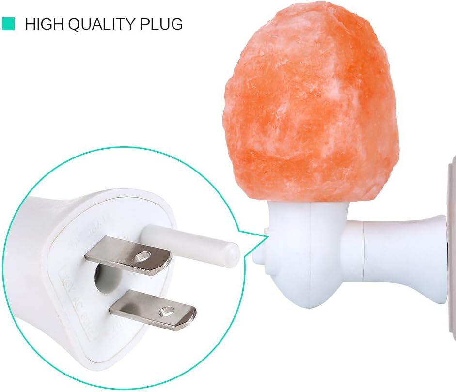 SMAGREHO Mini Hand Carved Natural Crystal Himalayan Salt Lamp Night Light with UL-Approved Wall Plug (Original Stone)