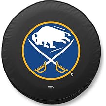 Buffalo Sabres Tire Cover - Size J - 27"x8" on Black Vinyl