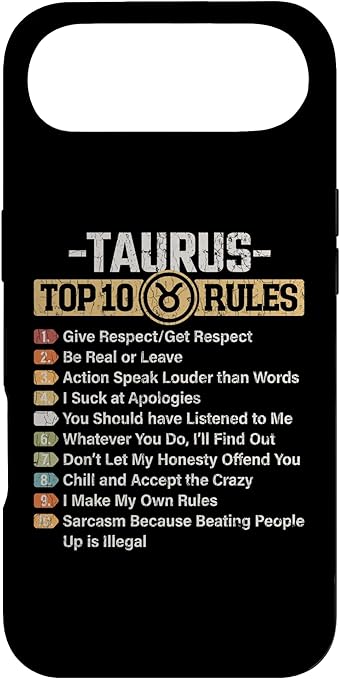 Zodiac Sign Funny Top 10 Rules of Taurus Graphic Case for iPhone Air