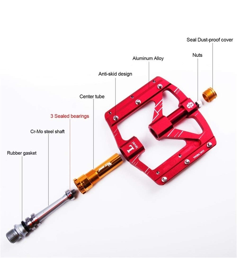 Pedales Bicicleta Pedal de Bicicleta de MTB Camino de la Bicicleta Pedales Plataforma púrpura aleación de Aluminio de 3 rodamiento Sellado Ultraligero Bici Pedales 56