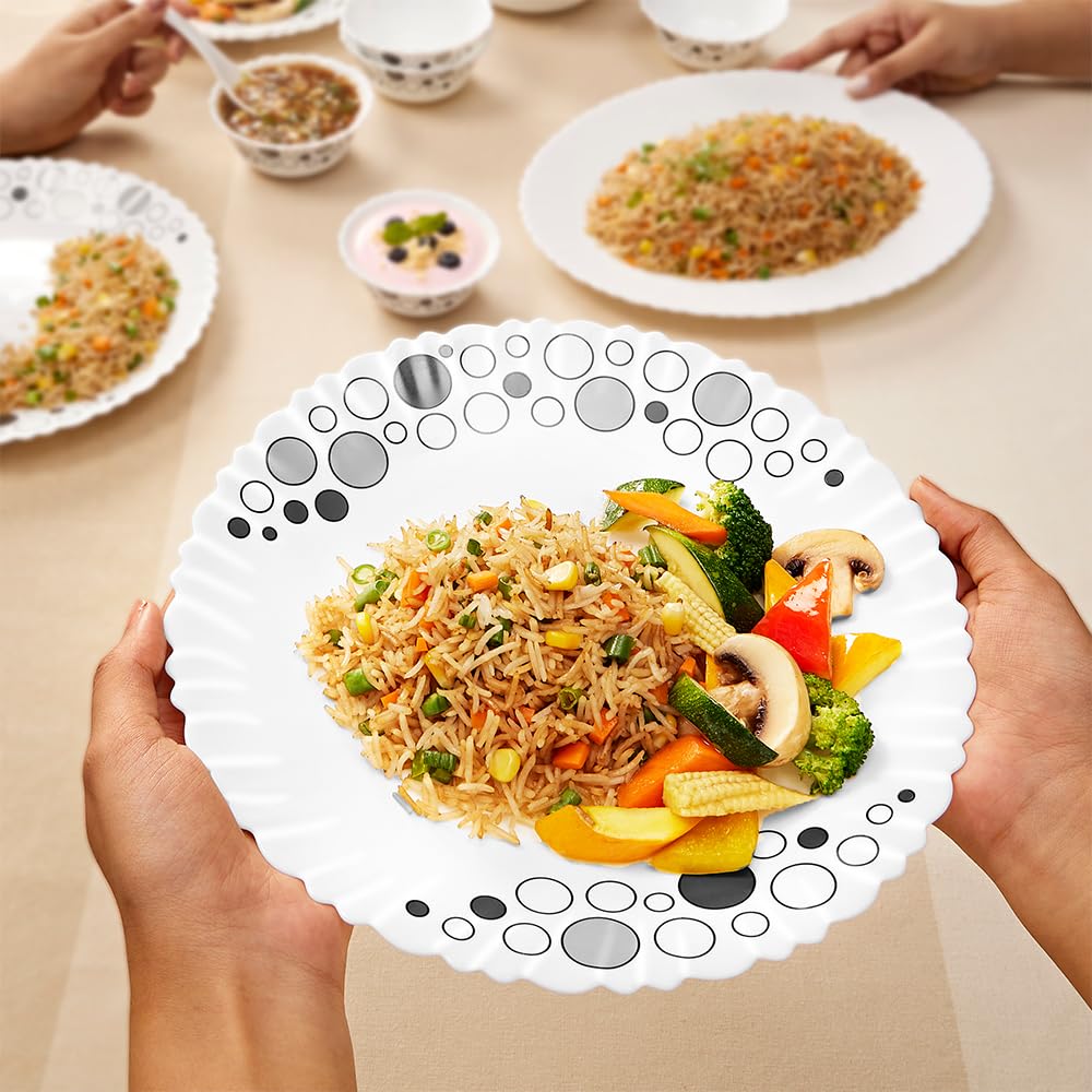 Larah Borosil Luna Silk Dinner Set - 40 Pieces -3