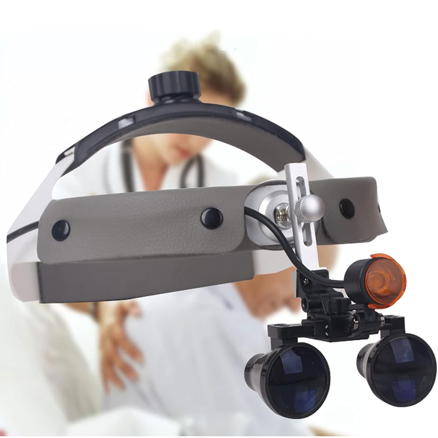 Wsexyy Dental Surgical Binocular Loupes, 2.5X/3.5X Surgical Binocular Magnifier and 3W LED Head Light Lamp, 350-480mm Working Distance, for Medical Examination and Surgery