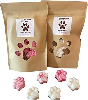 Dog Paw Wax Melts -Strong Scent- Long Lasting - Eco-Friendly - Hand-Poured - Large Melts - Wax Tarts - Soy (Spiced Pumpkin Cheesecake)