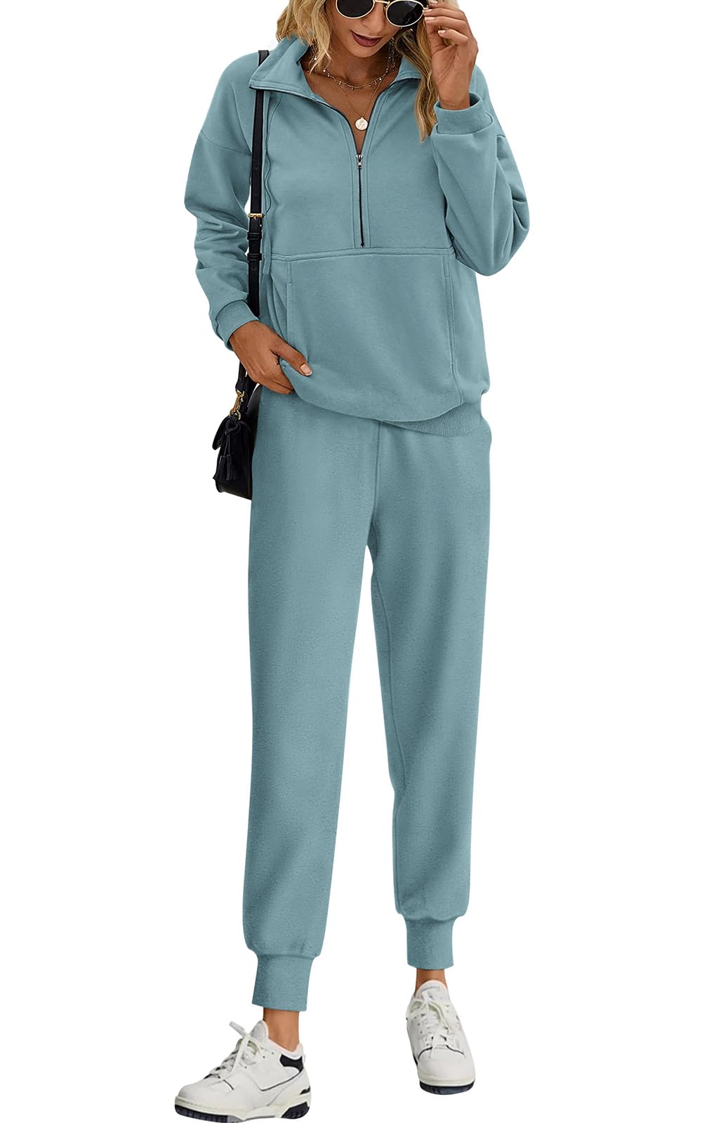 PRETTYGARDEN half zip sweatsuit for women