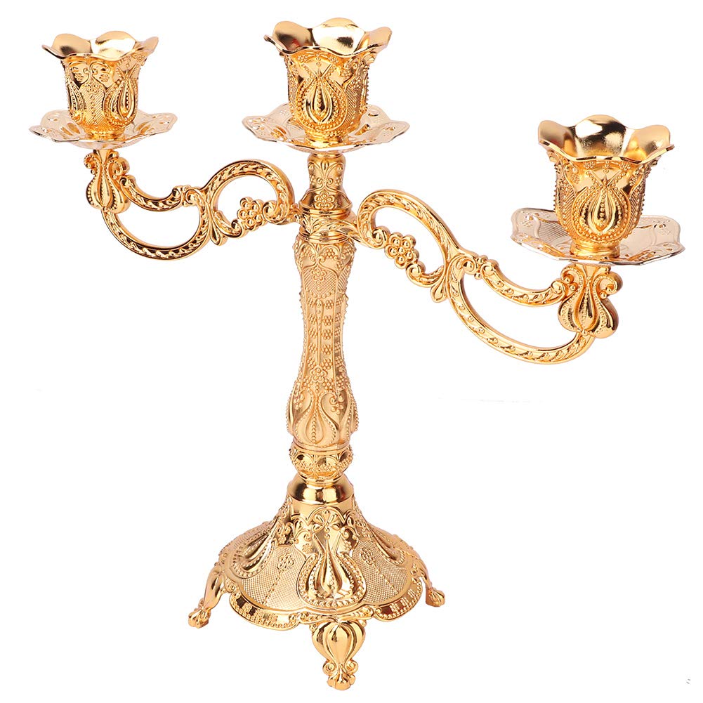 Chandelier en métal européen : bougeoir stable pour bougie conique