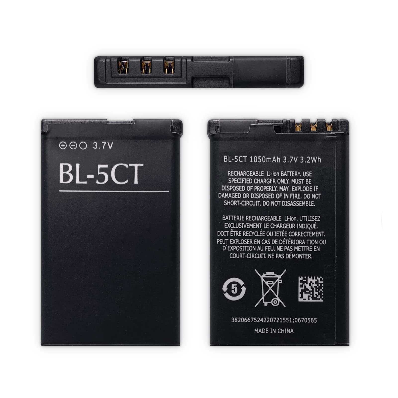 Replacement Battery for Nokia BL-5CT Compatible with Nokia 3610 Fold 3720 3720c 6303 6303c 6303i 6700c 6700 6730c 6730 Classic