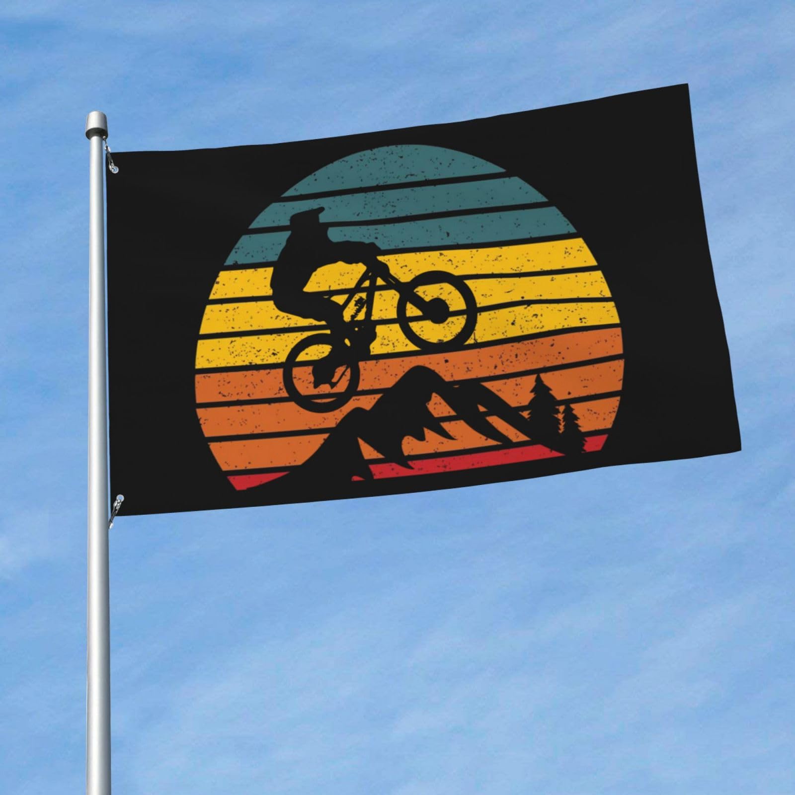 Amazon.com : Retro Mountain Biking Downhill Mountain Flag Banner