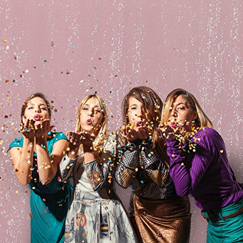 Juya Delight 6ft x 8ft Pink Sequin Photography Backdrop Curtain for Party Banquet Festival Wedding Anniversary Exhibition by Juya Delight - Image 2