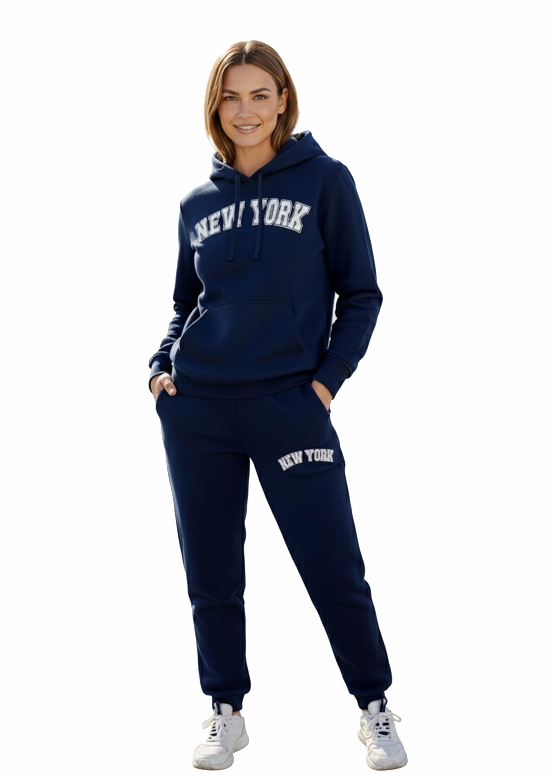 sje collection Women’s Winter Tracksuit Set | Fleece Hoodie & Jogger Co-ord Set with Kangaroo Pocket | Warm & Stylish Loungewear for Winter | Casual Travel & Workout Outfit-picture-47