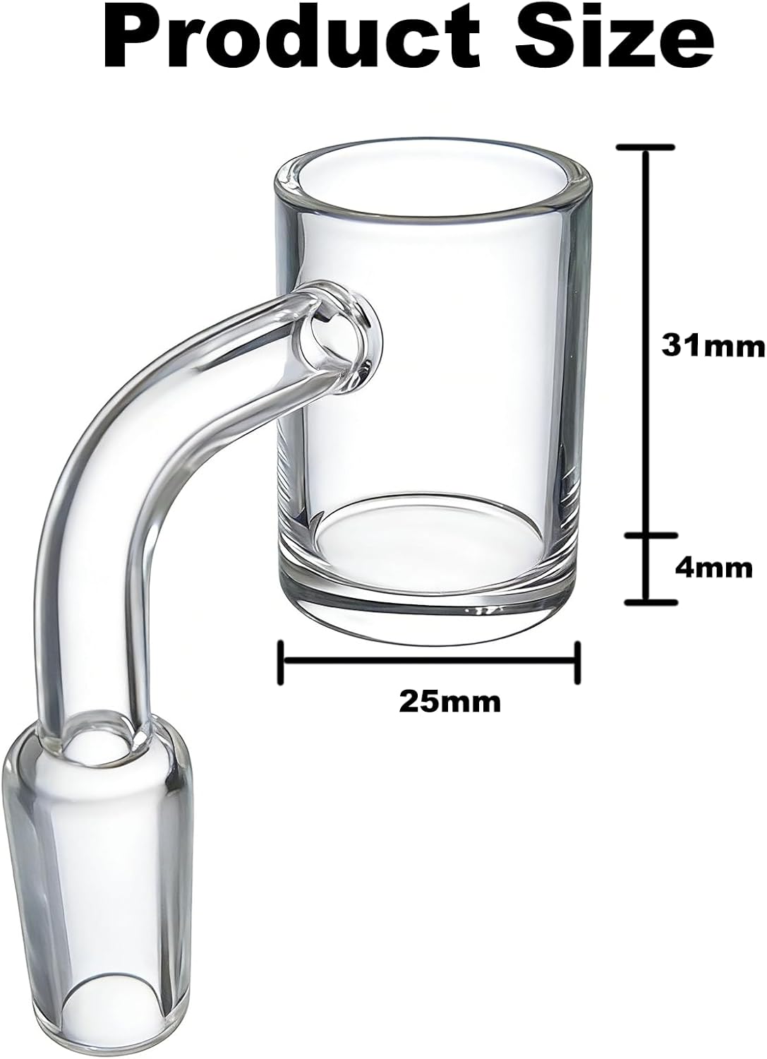 14mm Laboratory Glass Funnel with Right-Angle Buffer Zone, Quartz for Chemical Filtration and Liquid Transfer (Clear)