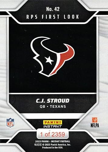 Miniatura 2 de 2023 Panini Instant Football #42 C.J. Stroud Rookie Card Texans - Only 2,359 made