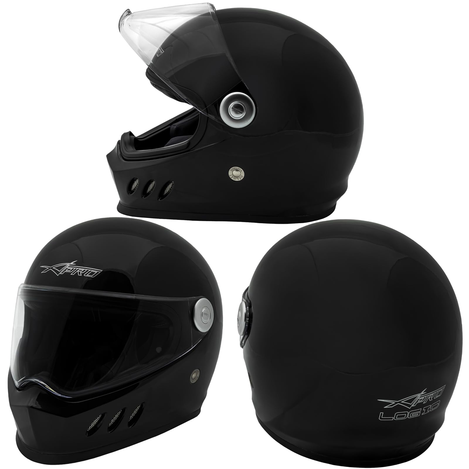 A-Pro Casco Integrale Moto Professionale Visierino Anti Graffio Touring Nero L