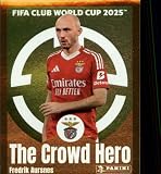 2025 Panini FIFA Club World Cup Stickers Soccer #190 Fredrik Aursnes Benfica FOIL Officially Licensed Sticker Card (paper thin, smaller than regular card, Stock Photo Shown, Near Mint to Mint Condition)