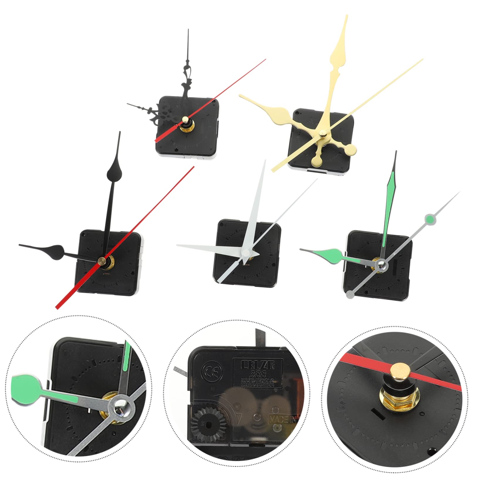 Housoutil 15 Sets Ersatzzeigeruhrteile Wanduhrwerk Uhrmechanismus-kit Welle Für Büro/klassenzimmer