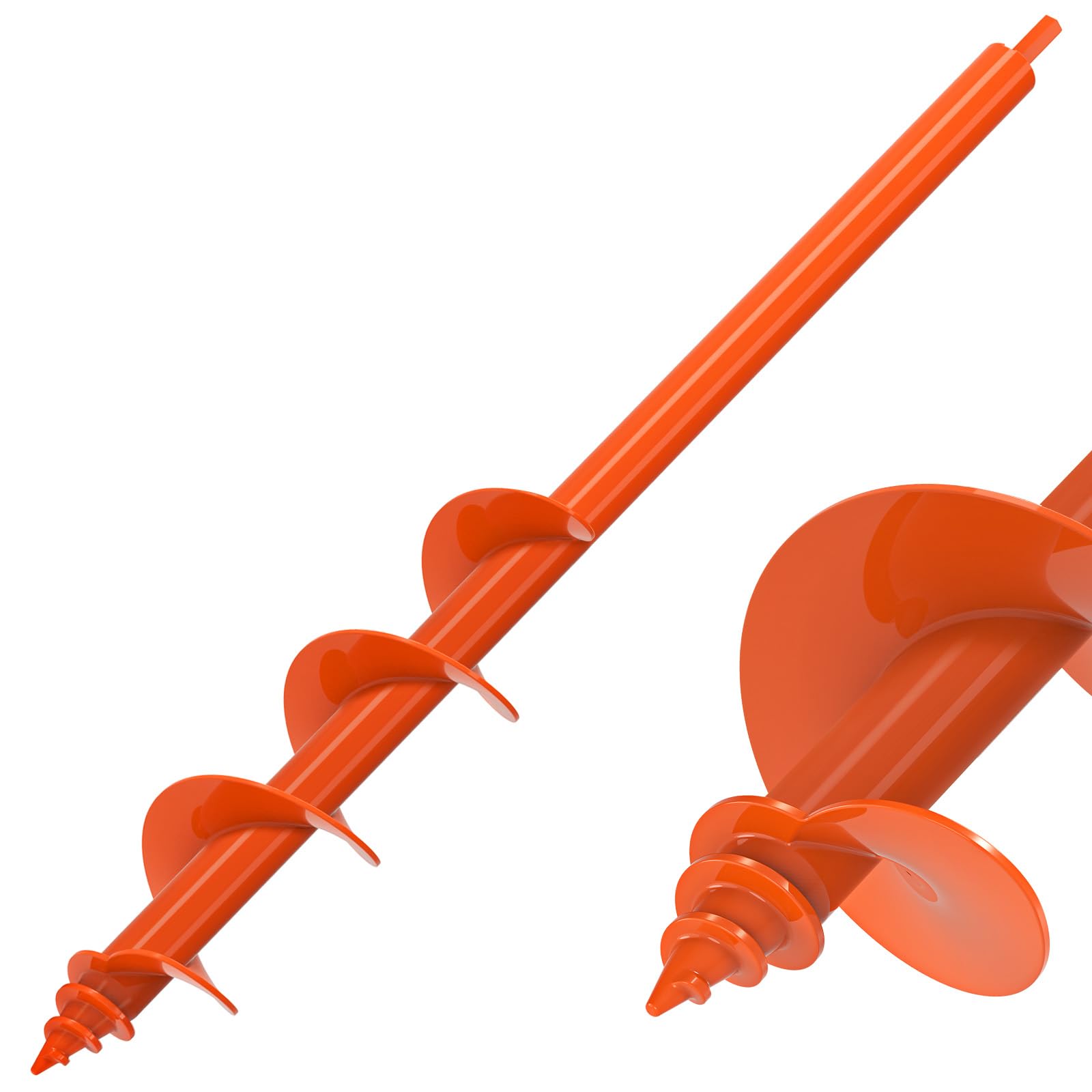 Insaga Auger Drill Bit for Planting 3 x 24'', Threaded Garden Auger Post Hole Digger, Spiral Drill Earth Dirt Augers for Bulb, Vegetables, Fence Posts