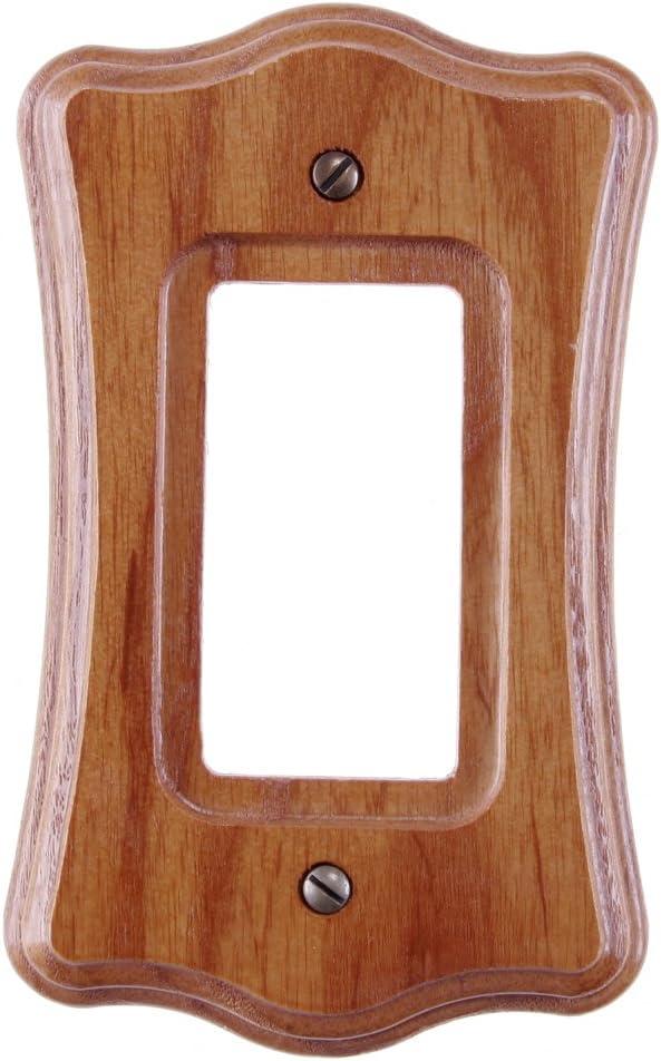 Amerelle Austin Single Rocker Wood Wallplate in Medium Oak