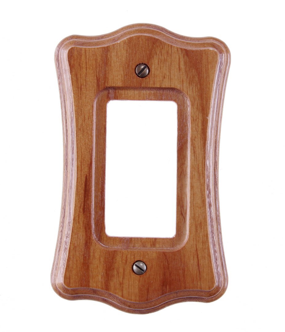 Amerelle 176R Contemporary Wood Rocker/GFCI Wallplate – Tavern Oak Finish